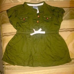 Army green kids dress